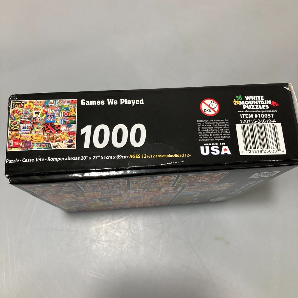 Games We Played 1000 Piece Jigsaw Puzzle 20 x 27" White Mountain #1005T - Picture 3 of 6